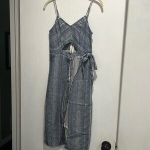 Express blue linen dress size 2